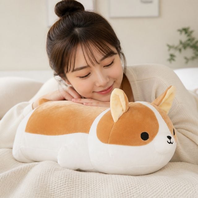 웰시코기 모찌 바디필로우 40cm 강아지 애착 쿠션 수면 인형 선물