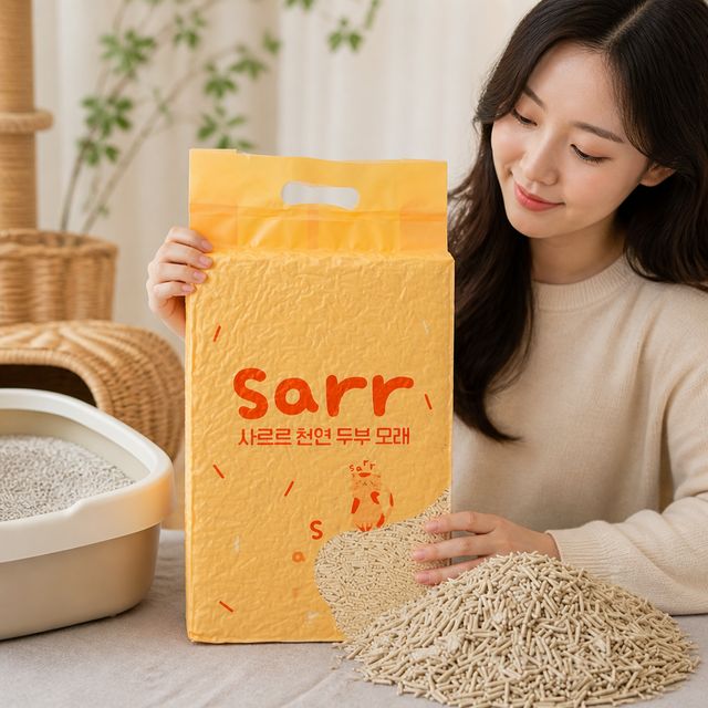 반려묘 벤토나이트 대용 두부모래 7L 고양이 가는입자 진공포장