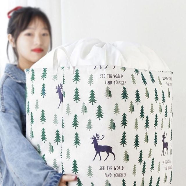 폴딩패브릭바구니 접이식 생활방수 이불 옷 보관함 옷장정리함 패브릭바 구니 빨래 런드리바