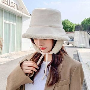 탈부착 귀달이 퍼모자 겨울 버킷햇 벙거지 방한 모자 - 이미지 2