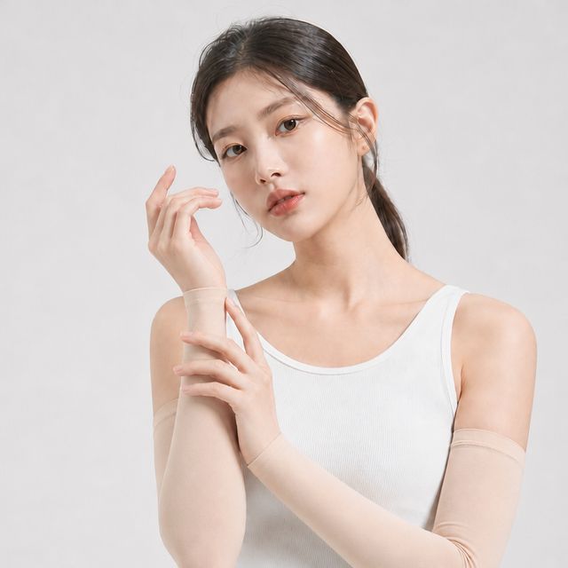 여성 골프 심리스 쿨토시 자외선차단 UPF50+ 냉감 팔토시 남여 공용 - 이미지 7