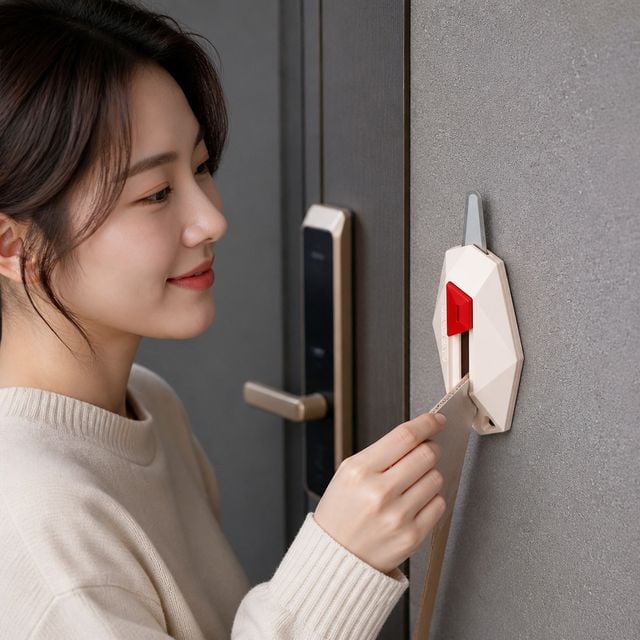 현관문 부착용 커터기 미니 칼 자석식 소형 문구류 - 이미지 1