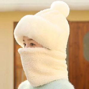 겨울 넥워머 모자 일체형, 밍크털 방한용품 보온 - 이미지 2