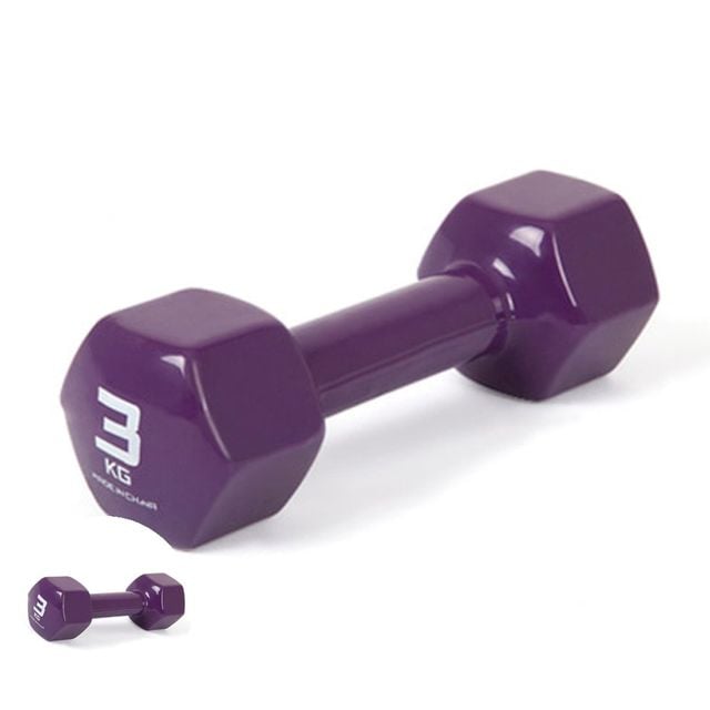운동소도구 덤벨 아령 PVC 컬러아령 3.0kg 단품1개 퍼플