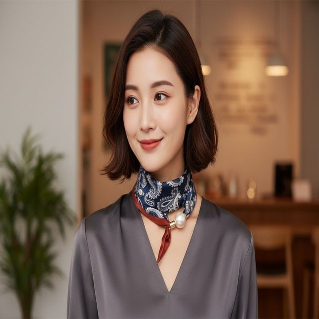 여성 진주 자석 스카프 마그네틱 패스너 쁘띠 - 이미지 4