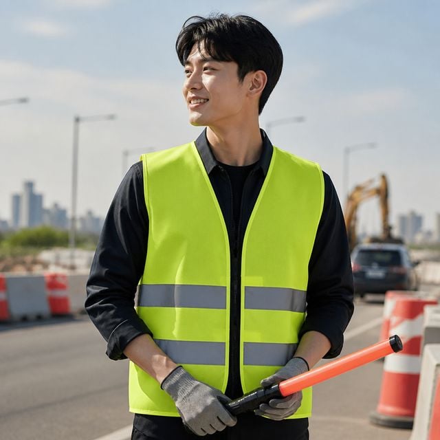 야광 형광색 야간 식별 시인성 작업복 야간공사 도로 현장 안전조끼