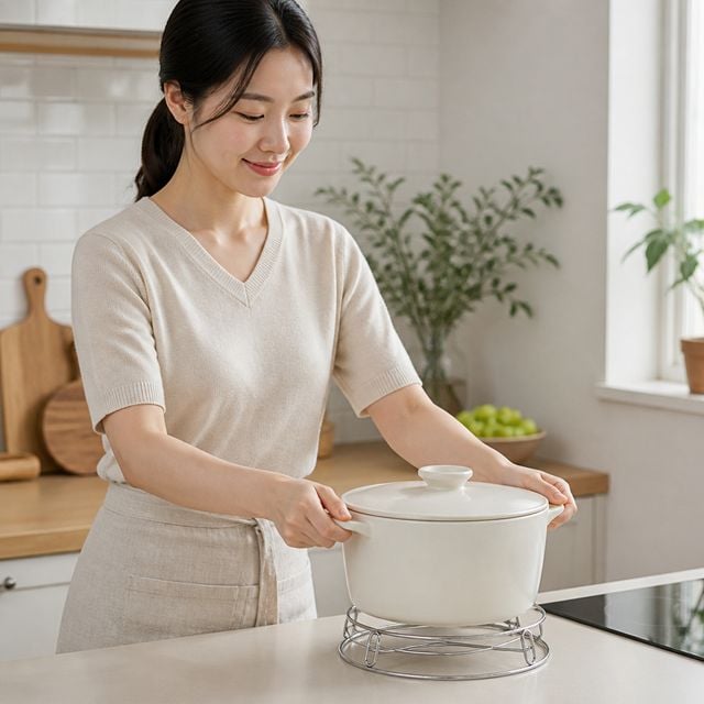 스텐 냄비받침 스테인리스 프라이팬 받침대 주방 조리도구 양면 거치대 - 이미지 1