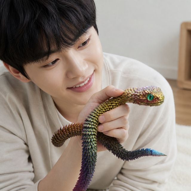 3D 스네이크 프라모델 피규어 뱀 모형 장난감 드래곤 인쇄 파충류 모델 완구