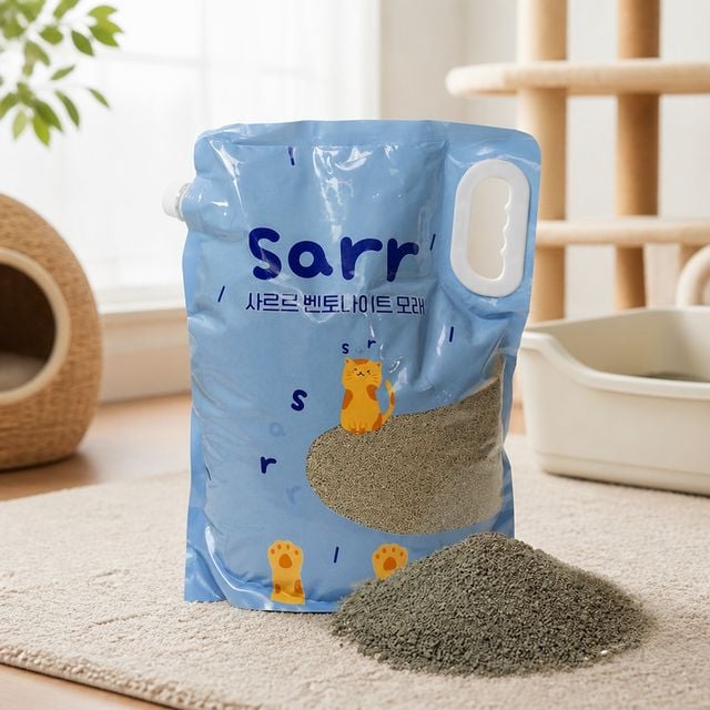 사르르 벤토나이트 고양이 모래 8L 6kg 먼지적은 입자형
