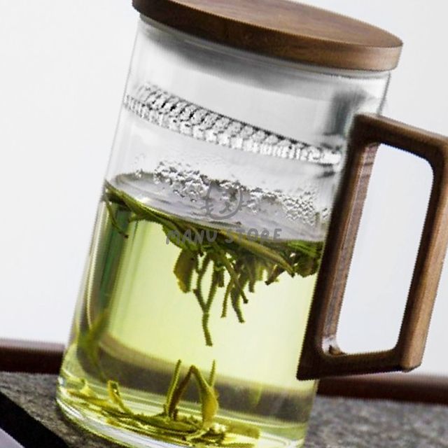 유리찻잔 차거름망찻잔 내열유리 티머그 400ml