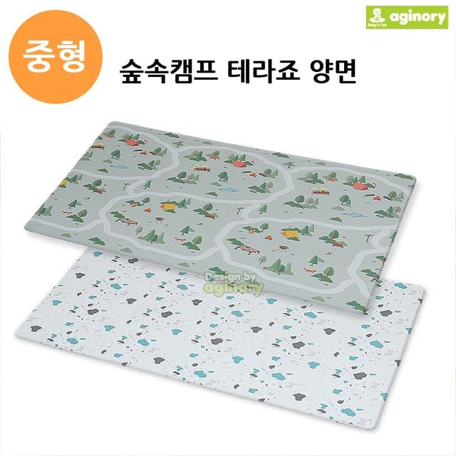 놀이방매트 숲속캠프 테라죠 양면 중형 라운딩처리 미끄럼방지