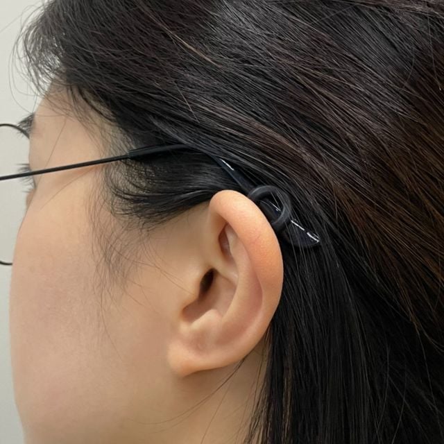 실리콘 원형 안경귀받침 귀고무 블랙 2P