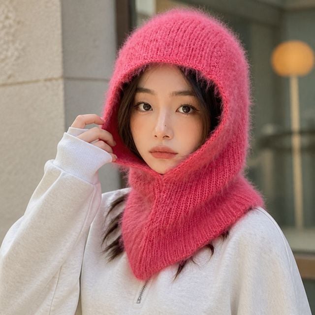 앙고라 방한모자 4컬러 바라클라바 겨울 털모자 후드