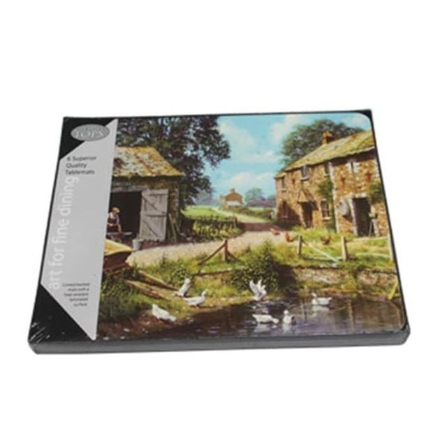코르크 식탁매트 간식 식사 테이블매트 29X21.5cm 6p