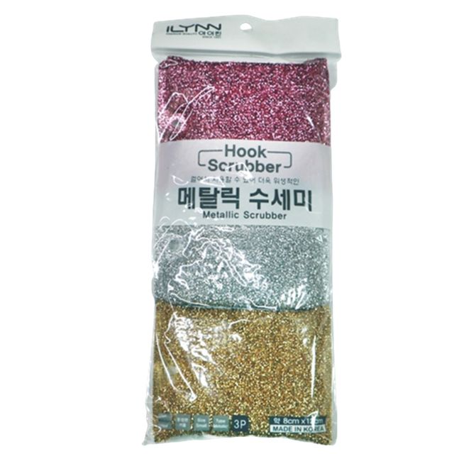 메탈릭 수세미 3P 업소용메탈릭수세미 주방그릇세척수