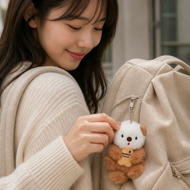 수달 가방고리 미니 인형 - 열쇠고리 가방 참 장식 소품 - 이미지 1