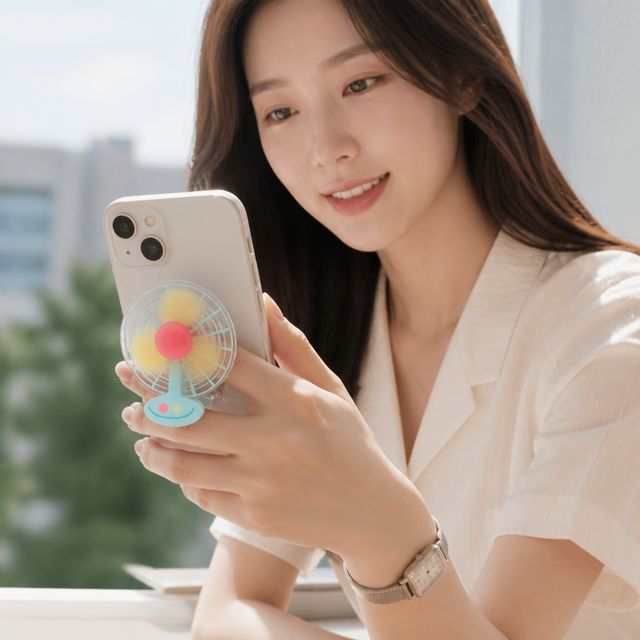 선풍기 캐릭터 스마트톡 핸드폰 악세사리 휴대폰 거치대 폰케이스 용품 - 이미지 1