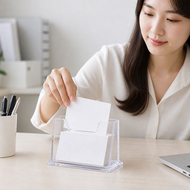 명함 정리대 사무실 책상 거치대 아크릴 진열함 투명 보관함