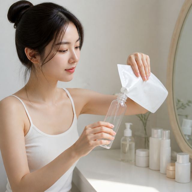 샴푸 린스 화장품 리필 용기 화장대 정리 공병 케이스 뷰티 - 이미지 1