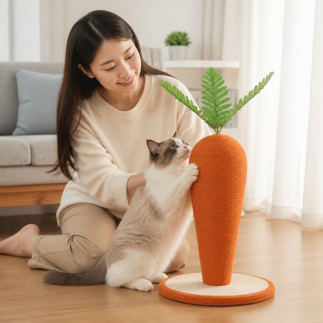 반려묘 발톱 관리용 당근 디자인 스크래처 고양이 스크래쳐 놀이 용품