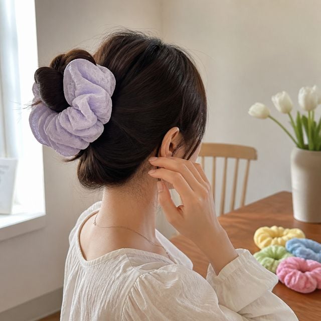 왕 곱창머리끈 헤어슈슈 빅 스크런치 올림머리 데일리 헤어액세서리 - 이미지 1