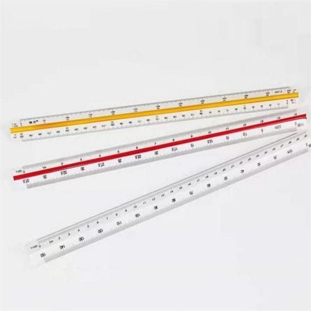 제도용 삼각 스케일 자 건축용 삼각 스케일 자 도면용 플라스틱 30cm 눈금자 설계