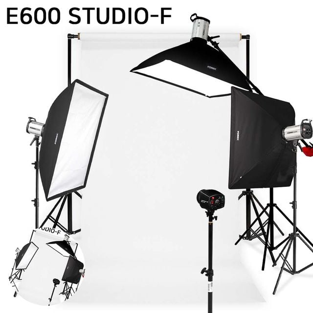 카메라조명 유튜브촬영세트 사진조명 스튜디오 촬영 세트 E600 STUDIO-F 이동형 배경시스템 배경지135cm 화