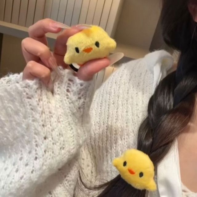 동물 머리끈 돼지 병아리 오리 푸들 강아지 머리끈 스크런치 헤어악세사리 헤어밴드 헤어끈 - 이미지 7