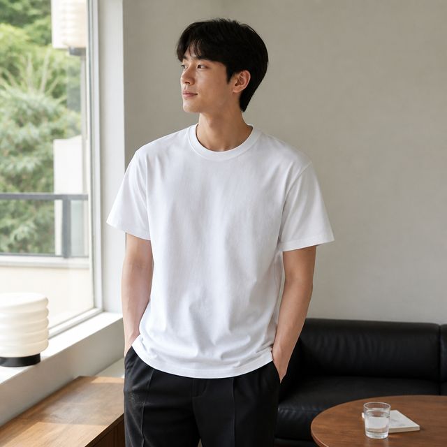 면100 무지 반팔티 오버핏 데일리 루즈핏 티셔츠 남성 여성 기본 면티 - 이미지 1