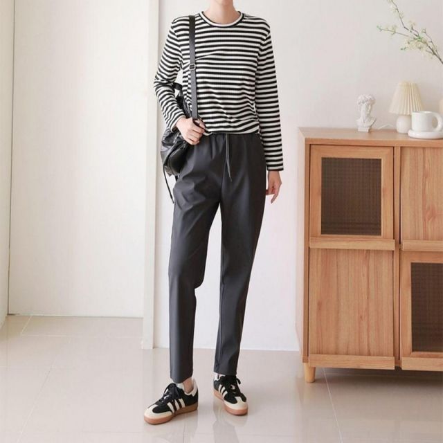 겨울 데일리 일자핏 팬츠 여성 허리밴딩 바지 3컬러 롱팬츠 편한 슬랙스 출근룩