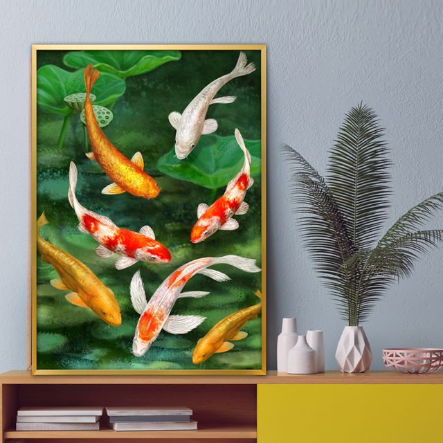 잉어 그림 액자 A2 CARP4 풍수 인테리어 벽걸이