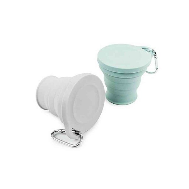 원포 실리콘 폴딩컵 180ml 등산용 접이식 물컵 야외용 휴대용 뚜껑있는 실리콘 접이식물컵 아웃도어컵 등산