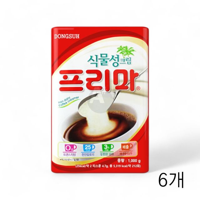 WL 동서식품 식물성크림 프리마 1kg X 6개 업소용 식당용 프림 원두프림 프림커피 자판기용