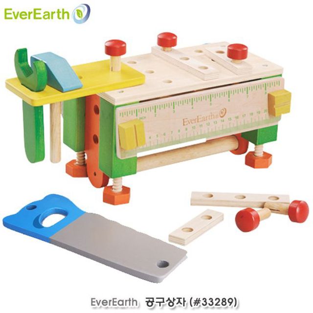 원목완구 EverEarth 유아용 공구상자 장난감