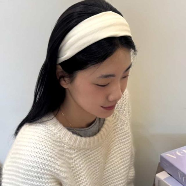 두꺼운머리띠 여성머리띠 헤어머리띠 베이직 와이드 헤어밴드 아이보리