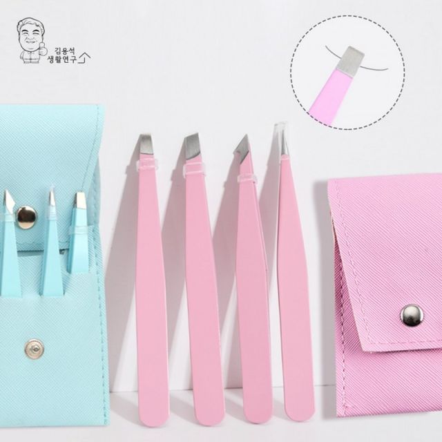눈썹 정리용 사선형 핀셋 족집게 왁싱용 정밀 뷰티 집게