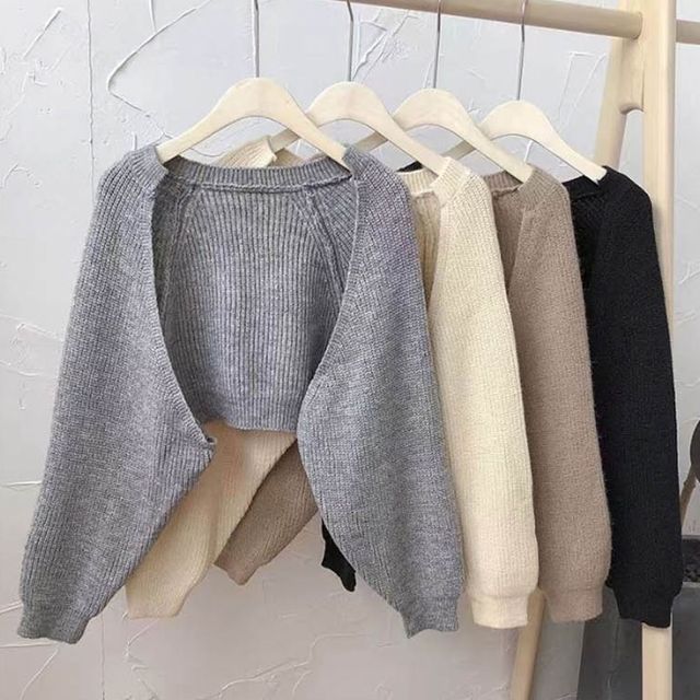 볼레로 크롭 가디건 소프트 루즈핏 캐주얼 데이트룩