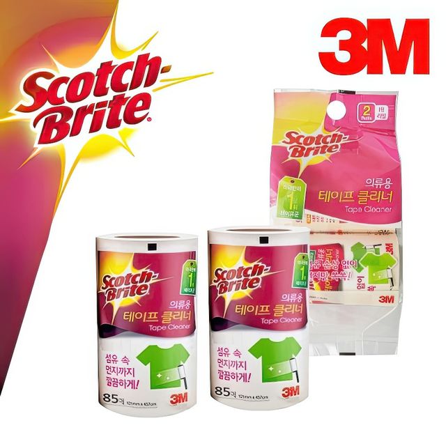 3M 의류전용 먼지 털 제거 테이프 롤 클리너 리필2 청소기