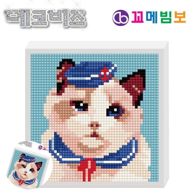 어린이보석십자수 비즈아트 데코비즈 150 보석십자수 G01 블루양이