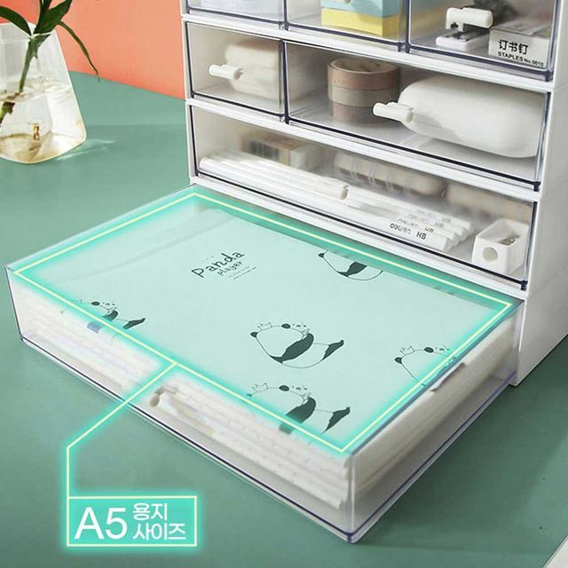 사무 용품 쌓아 만든 서랍 1칸 2칸 3칸 투명 칼라