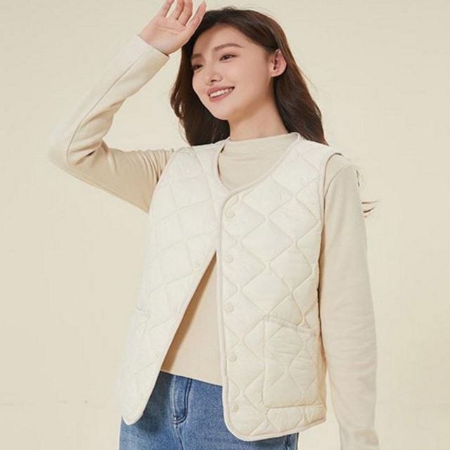 데일리 여성 경량 조끼 보온 여성 패딩 조끼 겨울 이너