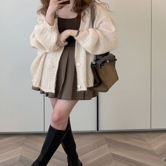 여성 봄 가을 겨울 루즈핏 경량 가디건 3컬러