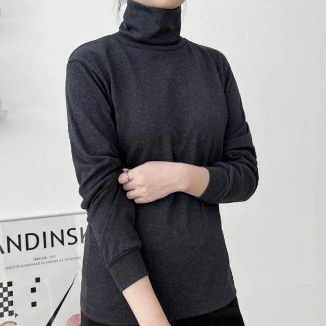 여성 목폴라티 여자 면목폴라 목티 터틀넥 티셔츠 4색 여성폴라티 니트티 면폴라티 반목폴라