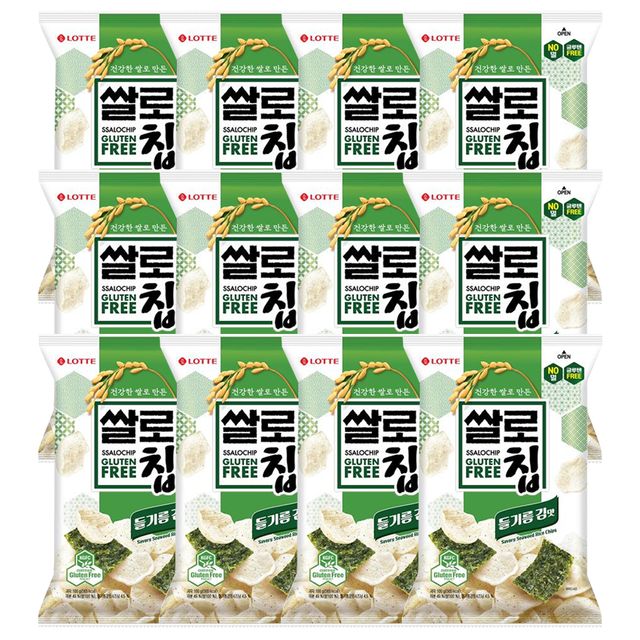 롯데 쌀로칩 들기름 김맛 100g x 12개 x 1박스