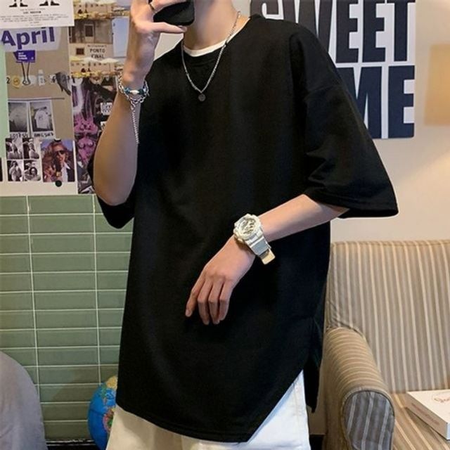남자 반팔 티셔츠 무지 캐주얼티셔츠 오버핏 반팔티셔츠 오버핏티셔츠 여름티셔츠 3컬러