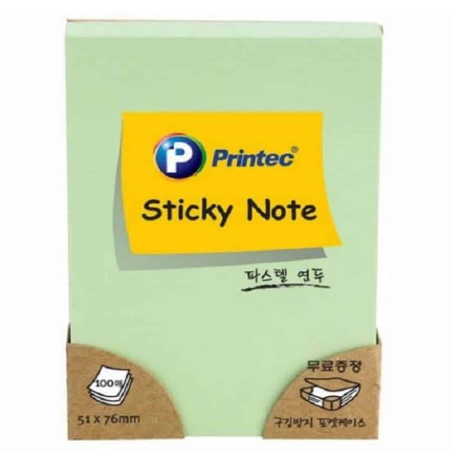 파스텔연두 51x76 100매 예쁜메모지 필기메모지 다이어리메모지