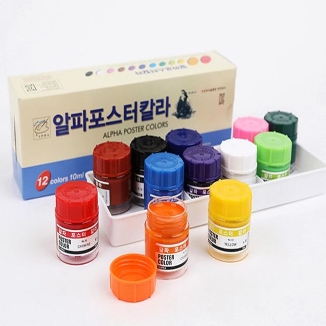학생용문구용 포스터칼라 30ml 12색 25박스 포스터물감 유화물감세트 포스터칼라세트