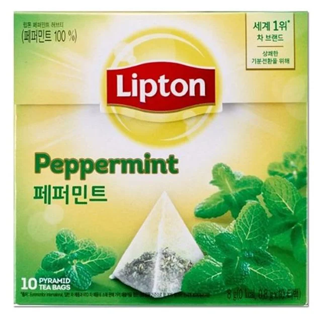 립톤 페퍼민트 허브티 10티백 - 상쾌한 무카페인 허브차