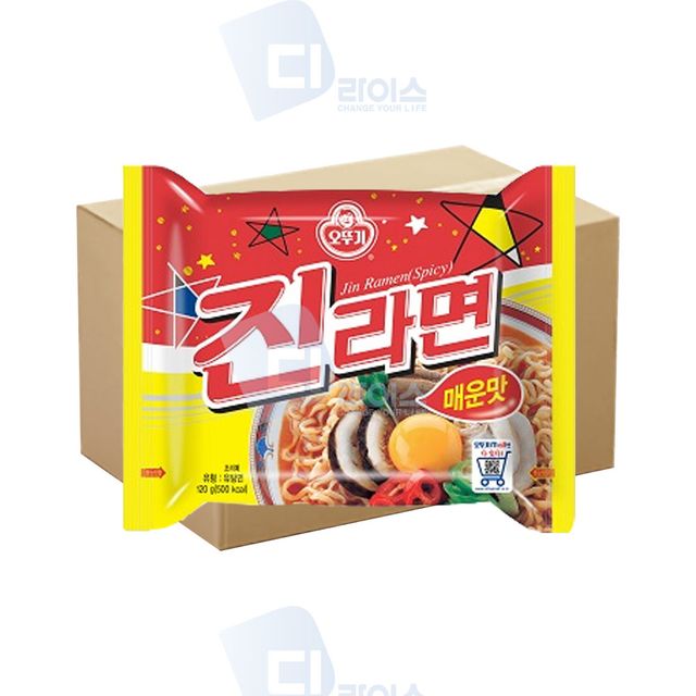 오뚜기 진라면 매운맛 120g 40봉 봉지라면 진한 국물 맛