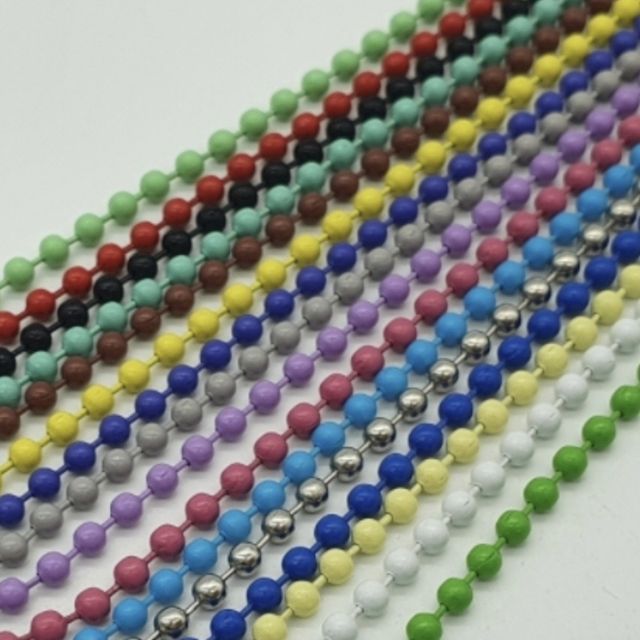 볼체인 비즈키링 볼체인 군번줄 컬러 12cm 10P